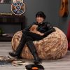 Jaxx Saxx 4 Ft Plush Round Bean Bag - Premium Luxe Faux Fur