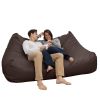 Atrium Collection Lozia Loveseat - Large Foam Bean Bag Sofa for Home Theaters, Offices, Schools, Reception & Waiting Rooms - Faux-Leather