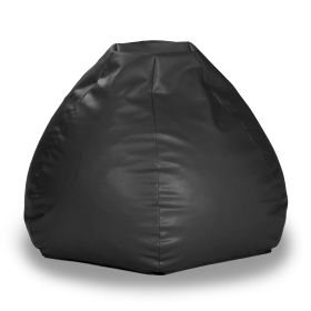 Atrium Collection Pazi Pod - Designer Foam Bean Bag Chair for Home Theaters, Offices, Schools, Reception & Waiting Rooms - Faux Leather (Color: Black)