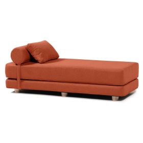 Jaxx Avida Daybed Fold Out Queen Sleeper Premium Boucle: Sleek and Modern Lounge for Relaxing and Overnight Guests (Color: Terra Cotta)