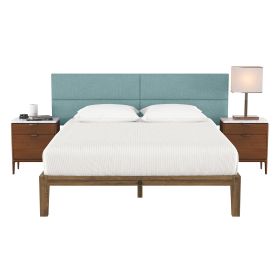 Jaxx Panelist Modern Padded Headboard â€“ Set of 4 Wall Mounted Panels - King, Microvelvet (Color: Surf Turquoise)
