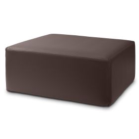 Jaxx Fairlie Couch Ottoman - Oversized Square Foam Coffee Table Ottoman, 36", Premium Faux Leather (Color: Faux Leather Chocolate)
