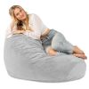 Jaxx Koku - Designer Oval Two-Tone Bean Bag Chair - Quilted Microvelvet