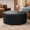 Jaxx Candler Round Couch Ottoman Oversized Giant Coffee Table & Foot Rest, 36, Premium Faux Leather