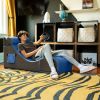 Jaxx Flexx V-Tex Convertible 3 in 1 Gamer Chair, Table, & Ottoman w/ Adjustable Headrest & Pocket - Vinyl