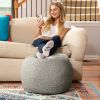 Jaxx Ellis Ottoman Shearling Faux-Lamb Plush Pouf for Modern Interior Design, Small