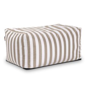 Jaxx Leon Outdoor Bean Bag Ottoman (Color: Taupe Stripes)