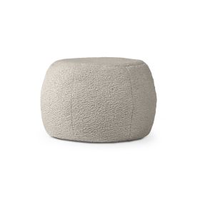Jaxx Ellis Ottoman Shearling Faux-Lamb Plush Pouf for Modern Interior Design, Small (Color: Smoke)