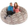 Jaxx Saxx 6 Foot Giant Bean Bag Chair- Luxe Faux Fur