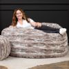 Jaxx 5 Foot Saxx Bean Bag Chair For Adults - Luxe Faux Fur