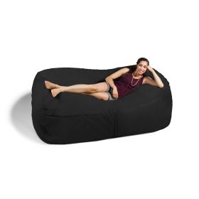 Jaxx 7 Foot Giant Bean Bag Sofa (Color: Black)