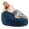 Jaxx Koku - Designer Oval Two-Tone Bean Bag Chair - Quilted Microvelvet