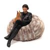 Jaxx Saxx 4 Ft Plush Round Bean Bag - Premium Luxe Faux Fur