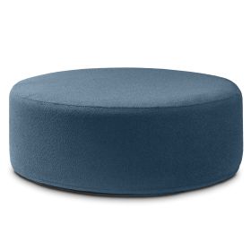 Jaxx Candler Round Couch Ottoman â€“ Oversized Giant Coffee Table & Foot Rest, 44â€, Luxe Boucle (Color: Boucle Navy)