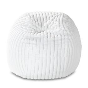 Jaxx 5 Foot Saxx Bean Bag Chair For Adults - Luxe Faux Fur (Color: Mondo Ivory)