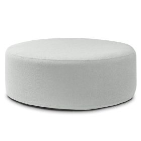 Jaxx Candler Round Couch Ottoman â€“ Oversized Giant Coffee Table & Foot Rest, 44â€, Luxe Boucle (Color: Boucle Silver)