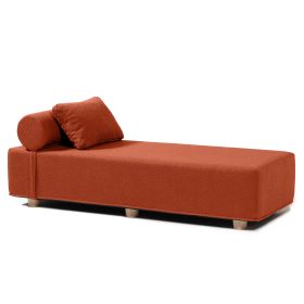 Jaxx Alvy Indoor Lounger / Daybed - Luxurious Lounger with Maple Feet, Boucle (Color: Terra Cotta)