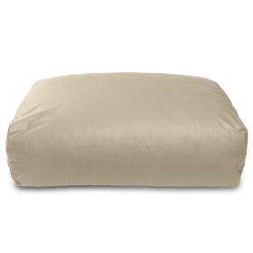 Atrium Collection Lino Ottoman - Oversized Large Couch Ottoman & Foam-Filled Lounger - Faux Leather (Color: Natural Beige)