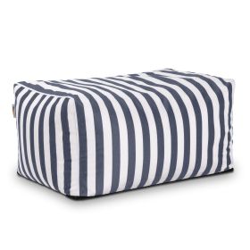 Jaxx Leon Outdoor Bean Bag Ottoman (Color: Navy Stripes)