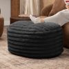 Jaxx Paran Accent Pouf - Fluffy Faux Fur Ottoman for Modern Interior Design, Large