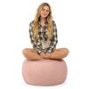 Jaxx Ellis Ottoman Shearling Faux-Lamb Plush Pouf for Modern Interior Design, Large