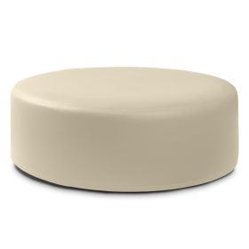 Jaxx Candler Round Couch Ottoman“ Oversized Giant Coffee Table & Foot Rest, 44, Premium Faux Leather, (Color: Faux Leather Natural)