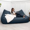 Atrium Collection Lozia Loveseat - Large Foam Bean Bag Sofa for Home Theaters, Offices, Schools, Reception & Waiting Rooms - Faux-Leather