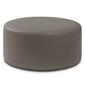 Jaxx Candler Round Couch Ottoman Oversized Giant Coffee Table & Foot Rest, 36, Premium Faux Leather (Color: Faux Leather Gunmetal)