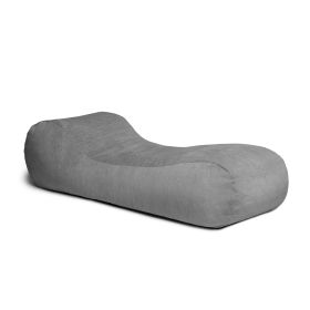 Jaxx Arlo Chaise Lounger Foam Bean Bag Chair - Premium Chenille (Color: Grey)