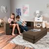 Jaxx Zipline Kids Sofa & Large Ottoman, 3 in 1 Fold Out Sofa, Big Kids Edition