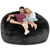 Jaxx Saxx 6 Foot Giant Bean Bag Chair - Premium Faux Rabbit Fur,