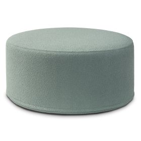 Jaxx Candler Round Couch Ottoman Oversized Giant Coffee Table & Foot Rest, 36, Luxe Boucle (Color: Boucle Green)
