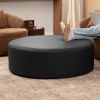 Jaxx Candler Round Couch Ottoman“ Oversized Giant Coffee Table & Foot Rest, 44, Premium Faux Leather,