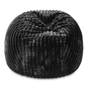 Jaxx 5 Foot Saxx Bean Bag Chair For Adults - Luxe Faux Fur (Color: Mondo Black)