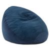 Jaxx Koku - Designer Oval Two-Tone Bean Bag Chair - Quilted Microvelvet