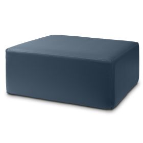 Jaxx Fairlie Couch Ottoman - Oversized Square Foam Coffee Table Ottoman, 36", Premium Faux Leather (Color: Faux Leather Oxford Blue)