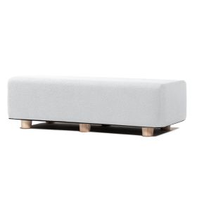 Jaxx Caya 4-in-1 Large Bed Bench, Giant Ottoman, Dining Bench, and Yoga and Massage Platform, Queen, Boucle (Color: White)