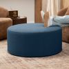 Jaxx Candler Round Couch Ottoman Oversized Giant Coffee Table & Foot Rest, 36, Luxe Boucle