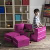 Jaxx Zipline Modular Kids Loveseat & Ottomans/Fold Out Lounger