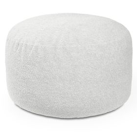 Jaxx Saxx Shearling Faux-Lamb 4 Ft Large Round Bean Bag for Modern Interior Design (Color: Cloud)