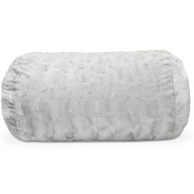Jaxx Sofa Saxx Bean Bag Couch - 4 Foot - Faux Fur (Color: Faux Fur - Silver)