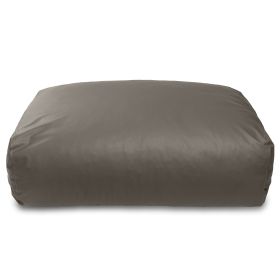 Atrium Collection Lino Ottoman - Oversized Large Couch Ottoman & Foam-Filled Lounger - Faux Leather (Color: Gun Metal)
