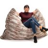 Jaxx Pillow Saxx 5.5 Foot -Huge Bean Bag Floor Pillow and Lounger, Luxe Fur