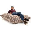 Jaxx Pillow Saxx 5.5 Foot -Huge Bean Bag Floor Pillow and Lounger, Luxe Fur