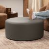 Jaxx Candler Round Couch Ottoman Oversized Giant Coffee Table & Foot Rest, 36, Premium Faux Leather