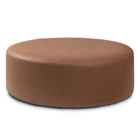 Jaxx Candler Round Couch Ottoman“ Oversized Giant Coffee Table & Foot Rest, 44, Premium Faux Leather, (Color: Faux Leather Walnut)
