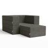 Jaxx Zipline Convertible Sleeper Futon Chair & Ottoman with Machine-Washable Cover