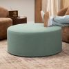 Jaxx Candler Round Couch Ottoman Oversized Giant Coffee Table & Foot Rest, 36, Luxe Boucle