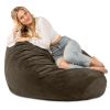 Jaxx Koku - Designer Oval Two-Tone Bean Bag Chair - Quilted Microvelvet