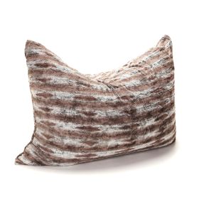 Jaxx Pillow Saxx 5.5 Foot -Huge Bean Bag Floor Pillow and Lounger, Luxe Fur (Color: Brown)
